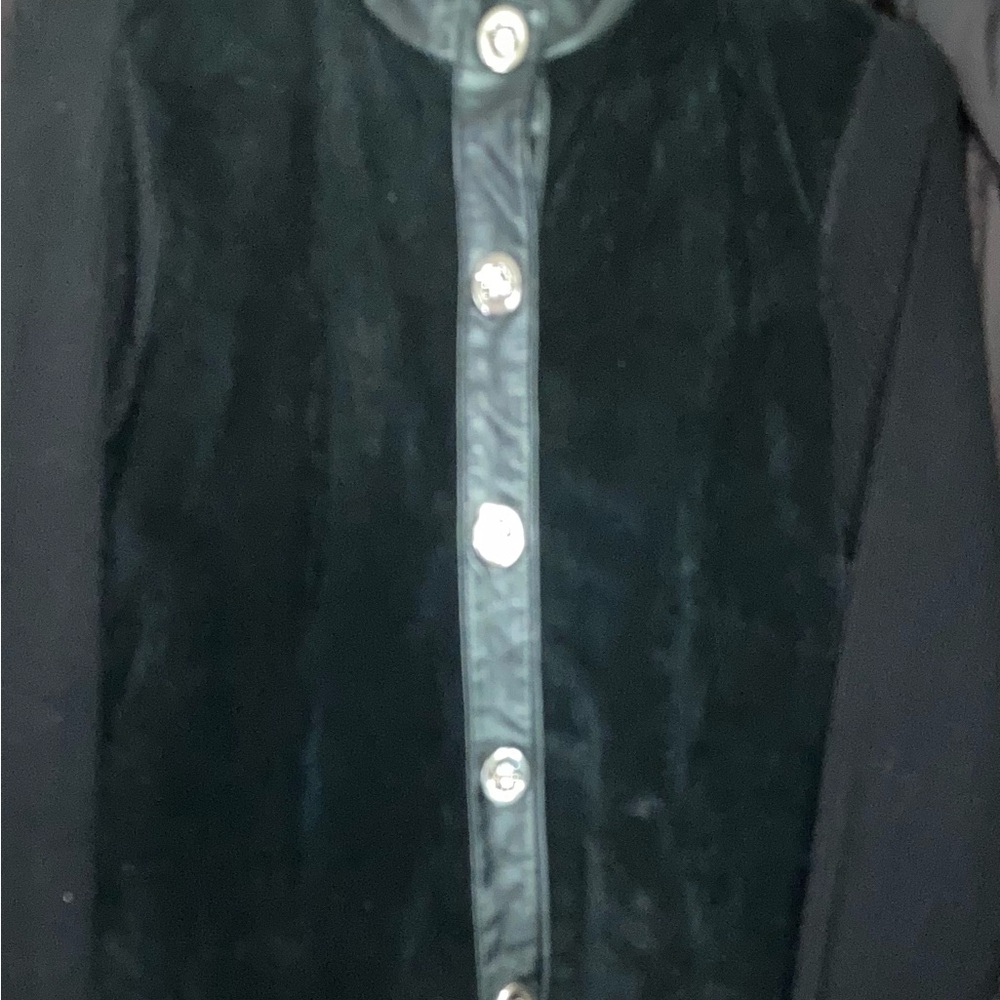 Escapade Suede and Leather Jacket with silver hardware closure. Vintage
